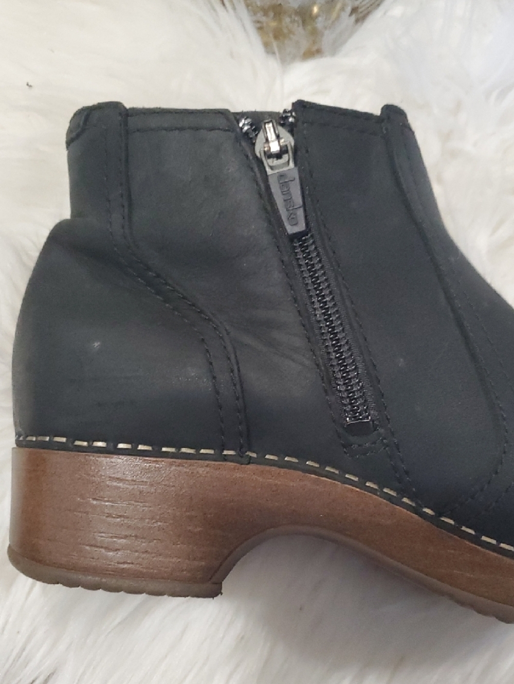 Dansko Black Leather Ankle Booties with Side Zip Closure - Picture 15 of 16